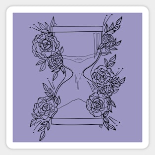 Hourglass and roses black Magnet